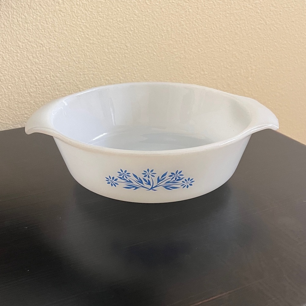 Anchor Hocking Fire King Casserole Dish Blue Cornflower 1 QT